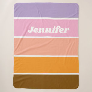 Personalisierter Name Bunter Moderner Stilvoller B Sherpadecke