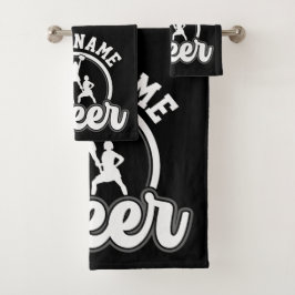 Personalisierter NAME Cheer Team Varsity Cheerlead Badhandtuch Set