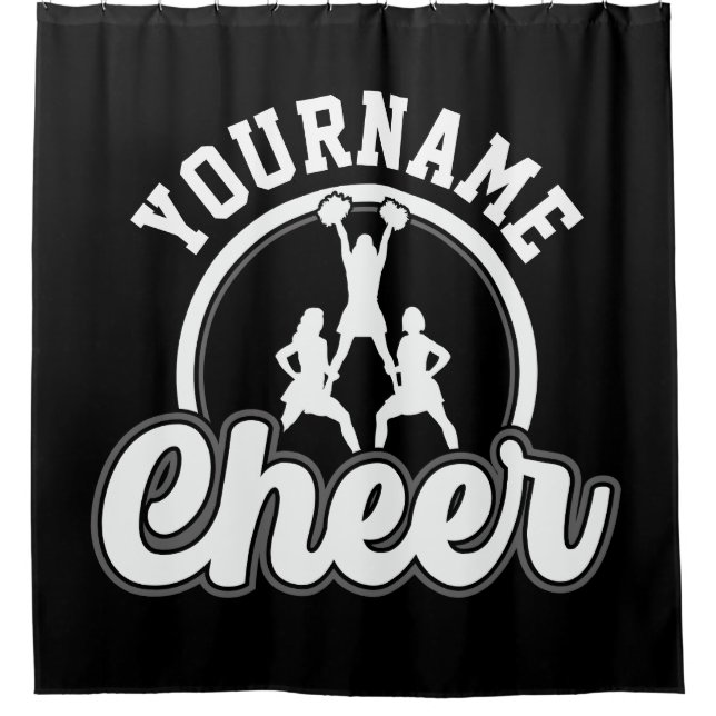 Personalisierter NAME Cheer Team Varsity Cheerlead Duschvorhang (Vorderseite)