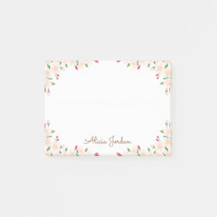 Personalisierter Name Cherry Blossom 4x3 Post it N Post-it Klebezettel