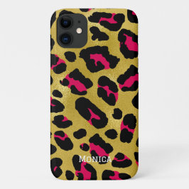 Personalisierter Name Chic Gold Glitter Schwarz Le Case-Mate iPhone Hülle