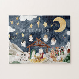 Personalisierter Name Christlich Kids Weihnachten Puzzle