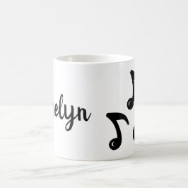 Personalisierter Name Cool Musical Notes Music Gra Kaffeetasse