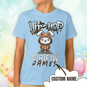 Personalisierter Name Cool Ostern Angesagt-Hop-Cre T-Shirt