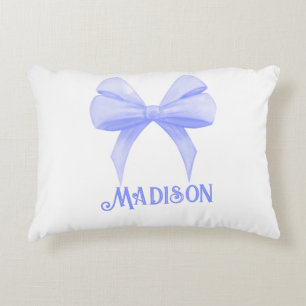 Personalisierter Name Coquette Lila Bow Accent Pil Dekokissen