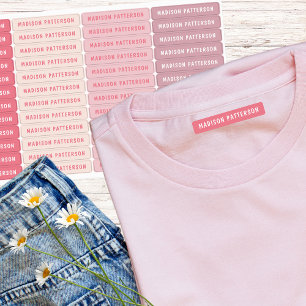 Personalisierter Name Coral Blush Rose Mauve Etiketten