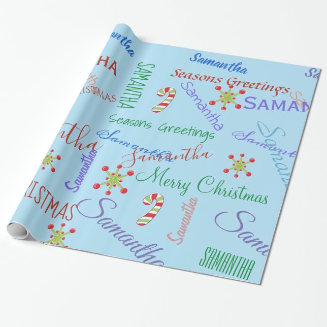Personalisierter Name: Custom Christmas Wrapper Geschenkpapier (Ungerollt)