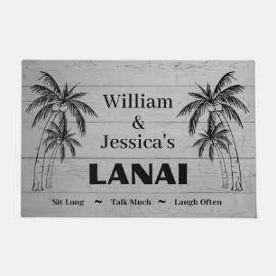 Personalisierter Name Custom Lanai Tropical Palm T Fußmatte