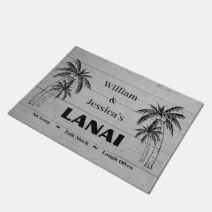 Personalisierter Name Custom Lanai Tropical Palm T Fußmatte