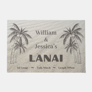 Personalisierter Name Custom Lanai Tropical Palm T Fußmatte