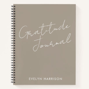 Personalisierter Name Dankbarkeit Journal Taupe Br Notizbuch