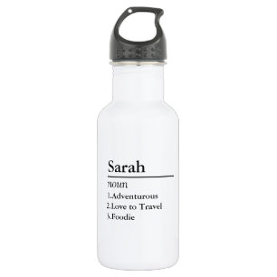 Personalisierter Name Definition Grau Satin Edelstahlflasche