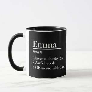 Personalisierter Name Definition Grauer Satin-Tass Tasse