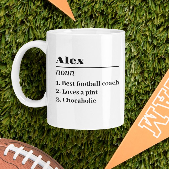 Personalisierter Name Definition Noul Football Coa Kaffeetasse (Von Creator hochgeladen)