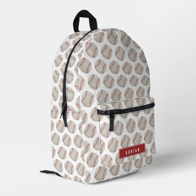 Personalisierter Name der Baseball Sports School Bedruckter Rucksack (Rückseitige Ecke links)