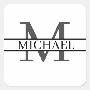 Personalisierter Name der benutzerdefinierten Mono Quadratischer Aufkleber