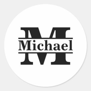 Personalisierter Name der benutzerdefinierten Mono Runder Aufkleber