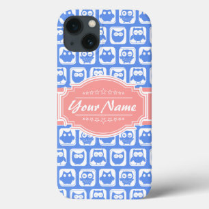 Personalisierter Name der Blauen Eule iPhone 13 Hülle