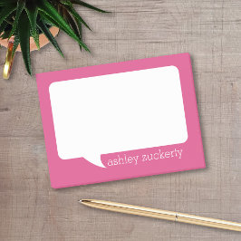Personalisierter Name der blauen und rosafarbenen  Post-it Klebezettel