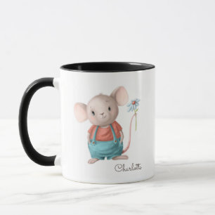 Personalisierter Name der Blume mit niedlicher Mau Tasse