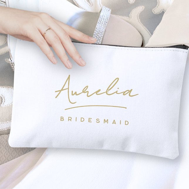 Personalisierter Name der Bridesmaid Monogram Zubehörtasche (Von Creator hochgeladen)