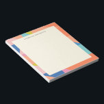 Personalisierter Name der farbigen geometrischen G Notizblock<br><div class="desc">Fügen Sie Ihren täglichen Notizen einen Farbspritzer hinzu mit diesem Personalisierten Notizblock für die farbenfrohe geometrische Grenze. Die kühnen, lebendigen Ränder bilden einen schönen Rahmen für Ihren Namen, sodass sich jede Seite ganz besonders anfühlt. Es ist eine perfekte Mischung aus Kreativität und Praxisnähe für jeden, der personalisierte Schreibwaren mit einem...</div>