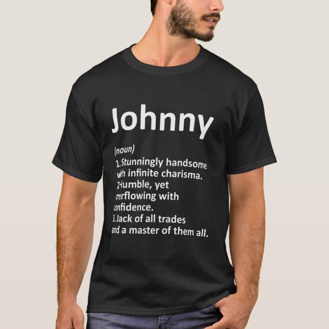 Personalisierter Name der Johnny Definition T-Shirt (Vorderseite)