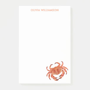 Personalisierter Name der Küstenkrabbe Post-it Klebezettel