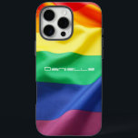 Personalisierter Name der LGBT Pride Rainbow Flag iPhone 16 Pro Max Hülle<br><div class="desc">LGBT Pride Rainbow Flag Personalisiert Name iPhone 16 Pro Max Fall. Dieses moderne Design besticht durch die Regenbogenfarben der LGBT-Pride-Fahne,  in der sich Ihr Name in der Mitte befindet.</div>