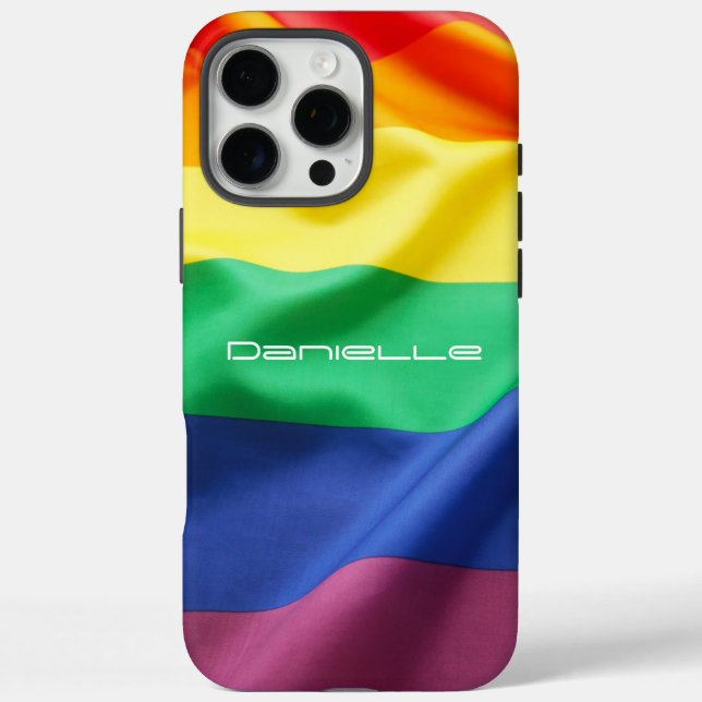Personalisierter Name der LGBT Pride Rainbow Flag Case-Mate iPhone Hülle (Rückseite)
