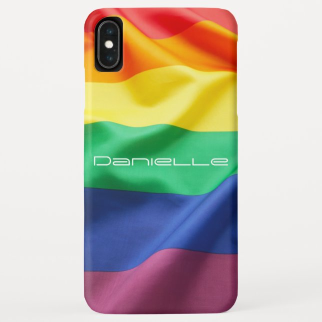 Personalisierter Name der LGBT Pride Rainbow Flag Case-Mate iPhone Hülle (Rückseite)