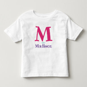 Personalisierter Name der Mädchen Anfangsbuchstabe Kleinkind T-shirt