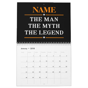 Personalisierter Name der Mann der Mythos die Kalender