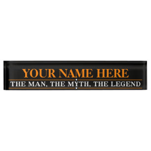 Personalisierter Name der Mann der Mythos die Namensplakette