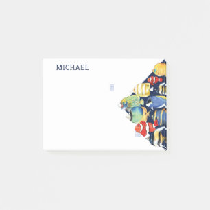 Personalisierter Name der Meeresfauna und -flora Post-it Klebezettel