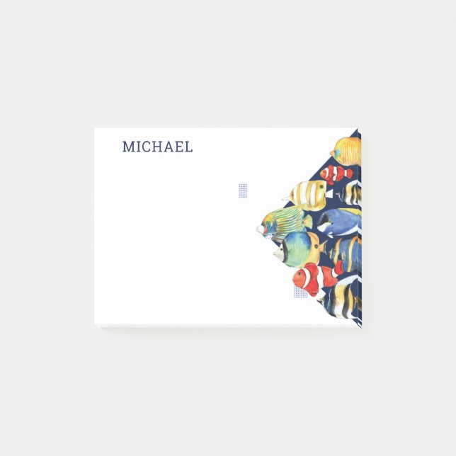 Personalisierter Name der Meeresfauna und -flora Post-it Klebezettel (Vorderseite)