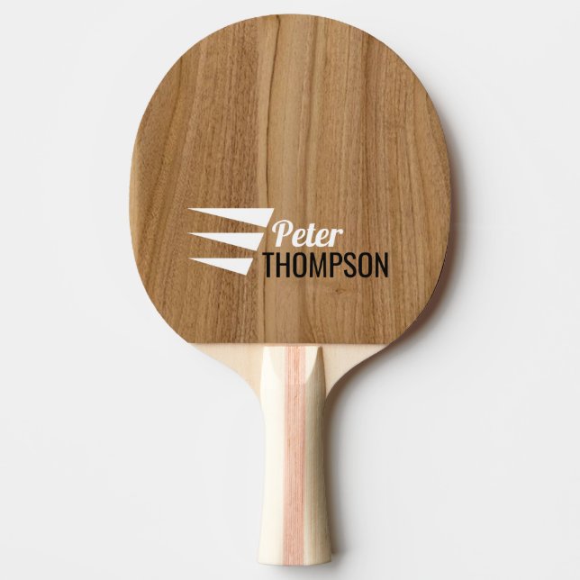 personalisierter Name der modernen Holzkornstruktu Tischtennis Schläger (Vorderseite)