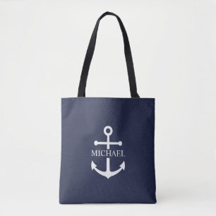 Personalisierter Name der Nautic Navy Blue Anchor
