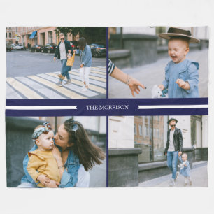 Personalisierter Name der Navy Custom Foto Collage Fleecedecke