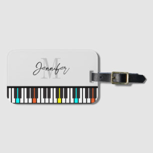 Personalisierter Name der Piano-Monogramm Gepäckanhänger