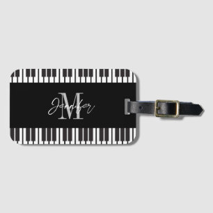 Personalisierter Name der Piano-Monogramm Gepäckanhänger