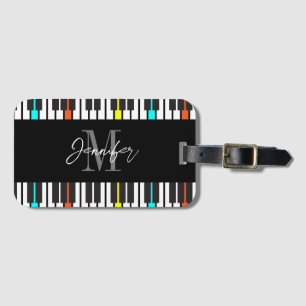 Personalisierter Name der Piano-Monogramm Gepäckanhänger