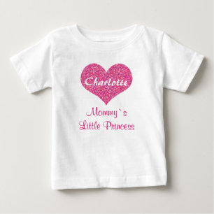 Personalisierter Name der Prinzessin von Pink Hear Baby T-shirt