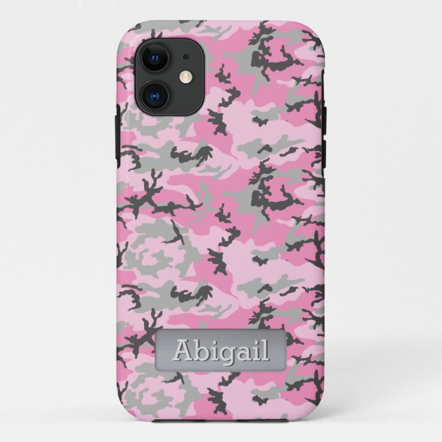 Personalisierter Name der rosa Camouflage Case-Mate iPhone Hülle (Rückseite)
