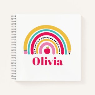 Personalisierter Name der Schule Rainbow Notizbuch