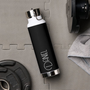 Personalisierter Name der Schwarzen Modernen Typog Trinkflasche