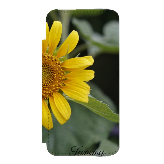 Personalisierter Name der Sonnenblume Incipio iPhone Geldbeutel-Hülle (Folio Vorderseite)