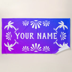 Personalisierter Name der Strandpalme Strandtuch