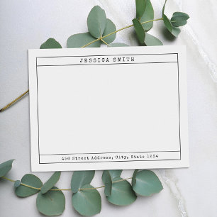 Personalisierter Name der Vintagen Schreibmaschine Mitteilungskarte