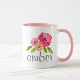 Personalisierter Name der Wasserfarbe Girl Monogra Tasse